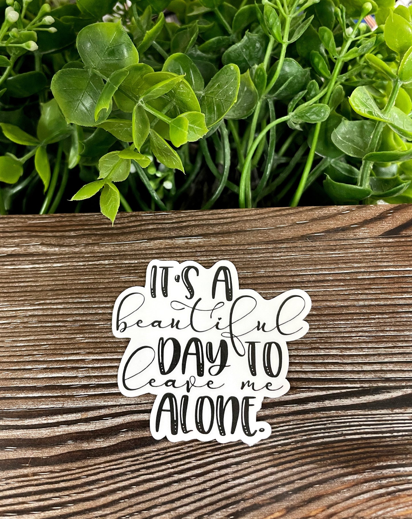 It's a Beautiful Day to Leave me Alone, Die Cut Vinyl Sticker, Boho Fun, Water Resistant, Snarky Sarcasm Witty Quote, Funny Saying |Sticker or Magnet