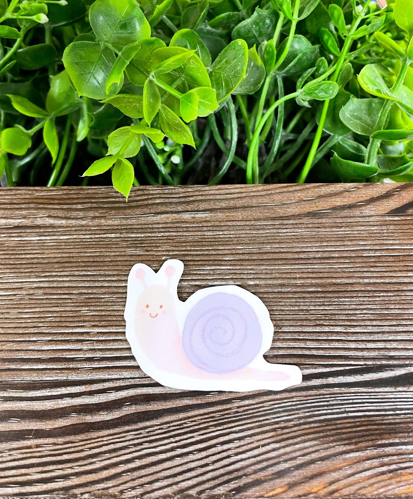 Cute Cartoon Snail, Die Cut Vinyl Sticker, Boho Fun, Water Resistant, Purple Shell |Sticker or Magnet