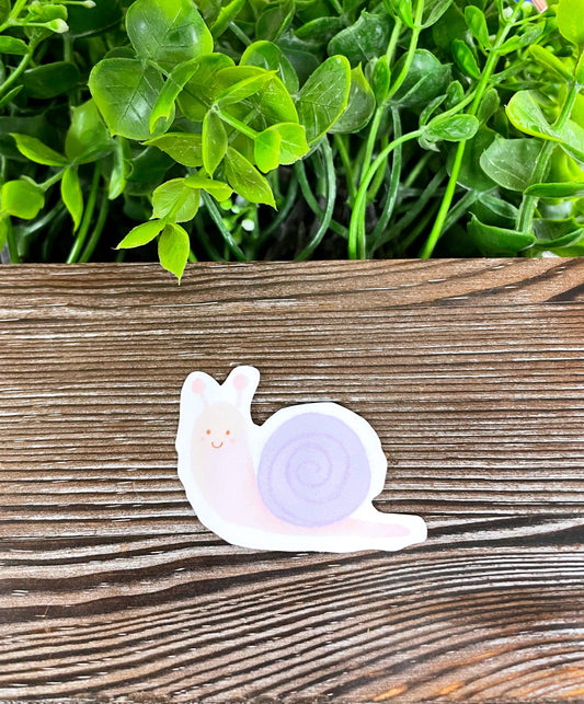 Cute Cartoon Snail, Die Cut Vinyl Sticker, Boho Fun, Water Resistant, Purple Shell |Sticker or Magnet