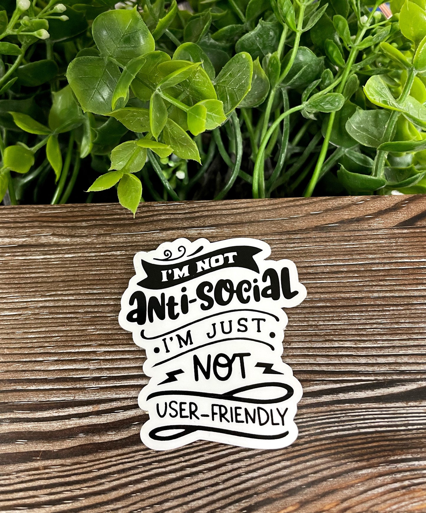 I'm not Antisocial I'm Just Not User Friendly Sticker |Sticker or Magnet