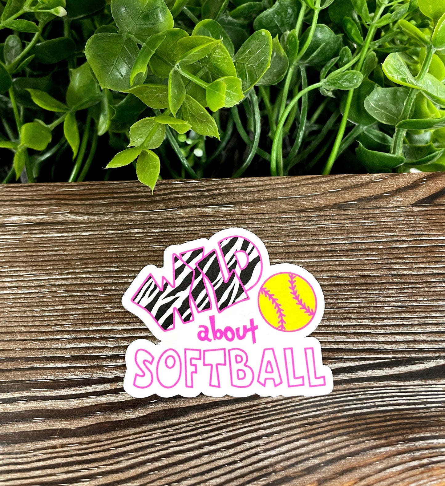 Wild About Softball Sticker |Sticker or Magnet