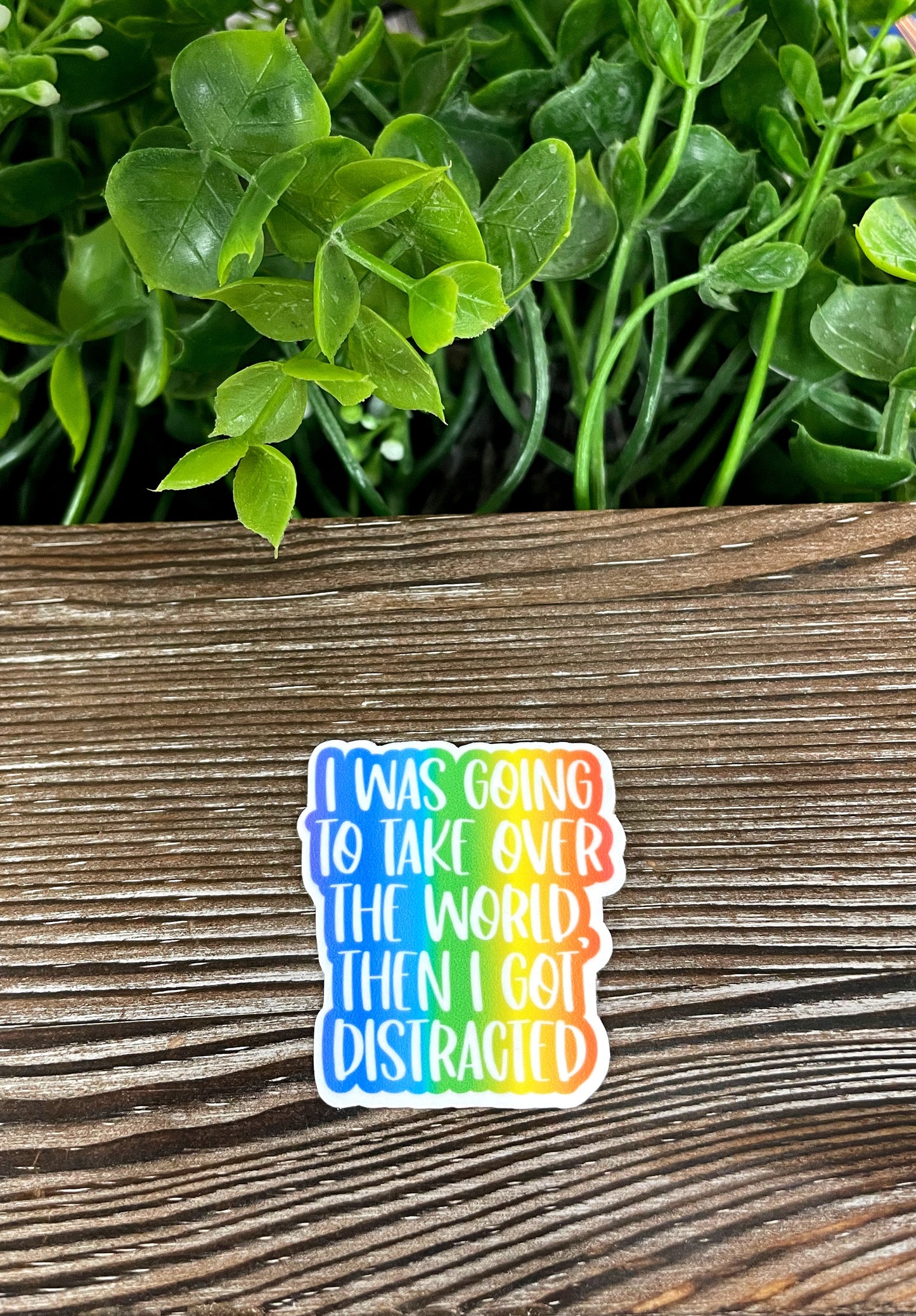 I Was Going to Take Over the World but then I Got Distracted, Die Cut Vinyl Sticker, Boho Fun, Water Resistant, Human Rights Equality Women Support, Neurodivergent ADHD |Sticker or Magnet