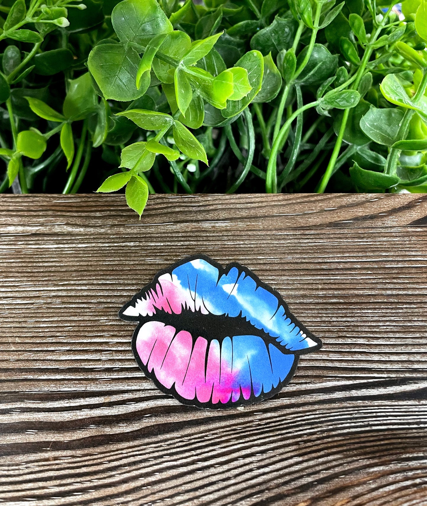 Watercolor Pink and Blue Lips Sticker |Sticker or Magnet