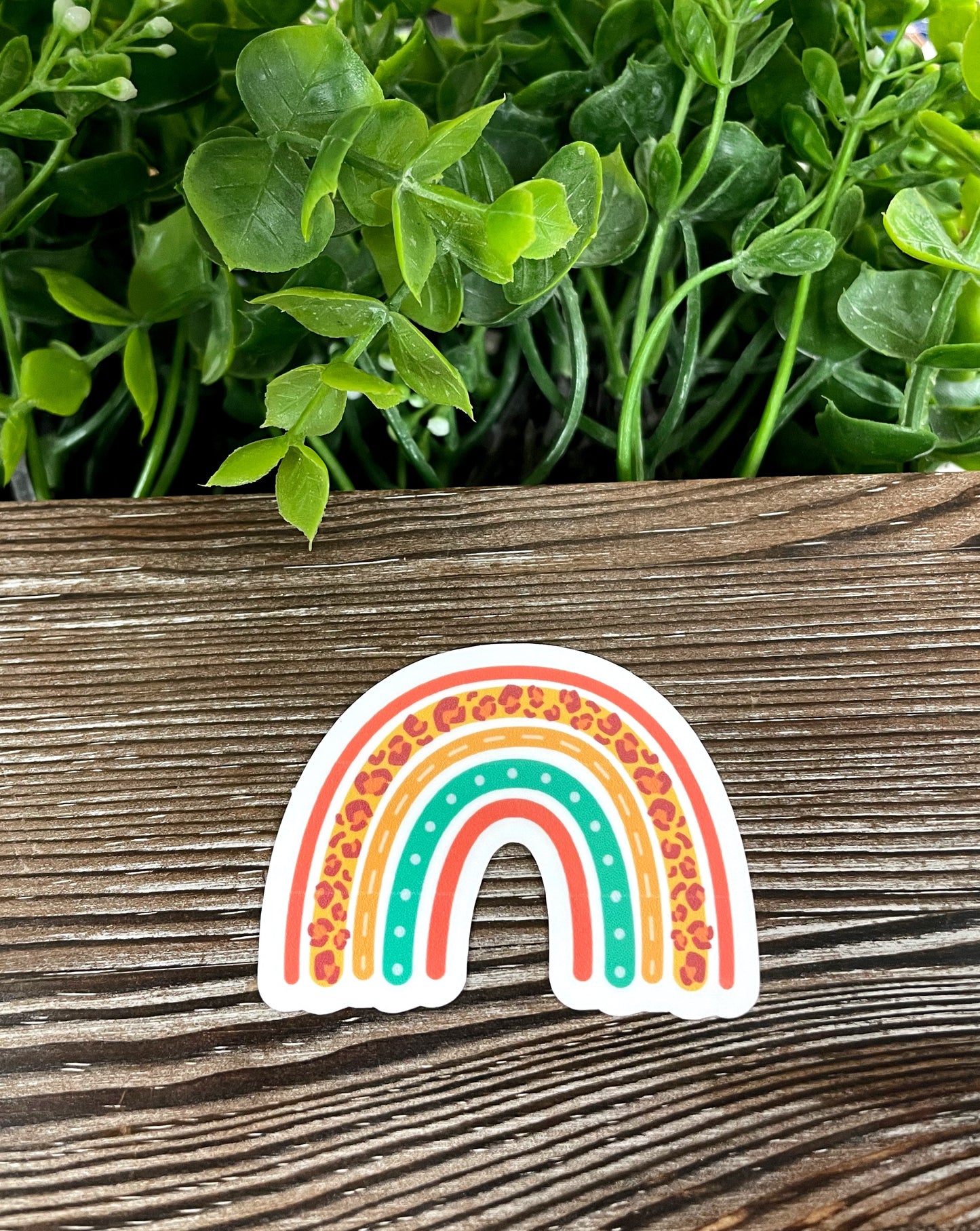 Cheetah Print Rainbow, Die Cut Vinyl Sticker, Boho Fun, Water Resistant, Bohemian |Sticker or Magnet