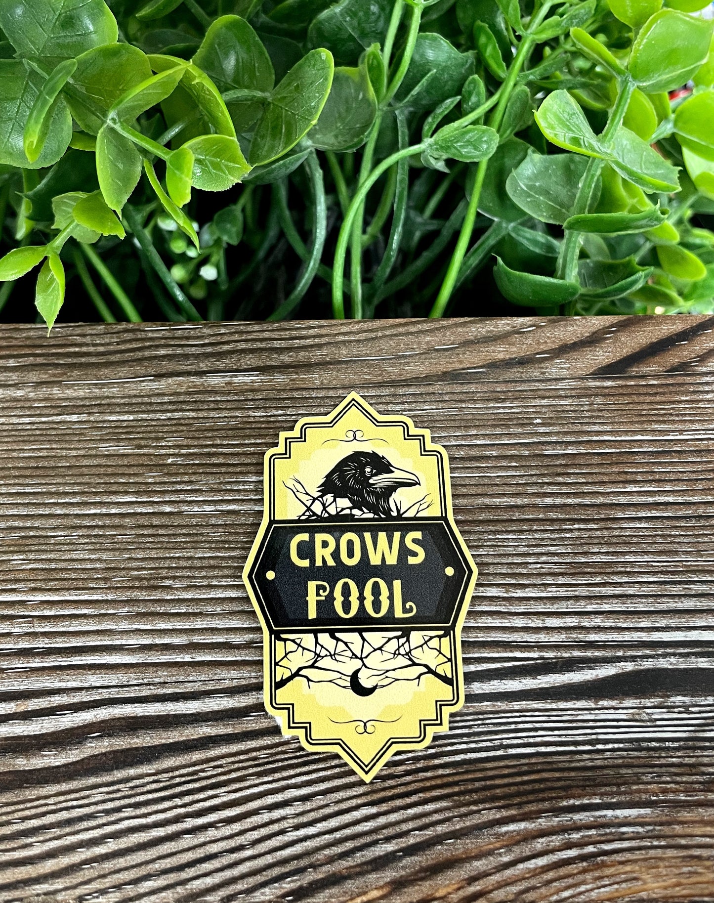 Crows Fool, Die Cut Vinyl Sticker, Boho Fun, Water Resistant, Halloween Spooky Bottle Label |Sticker or Magnet