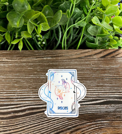 Pisces Zodiac Tarot Card Sticker |Sticker or Magnet