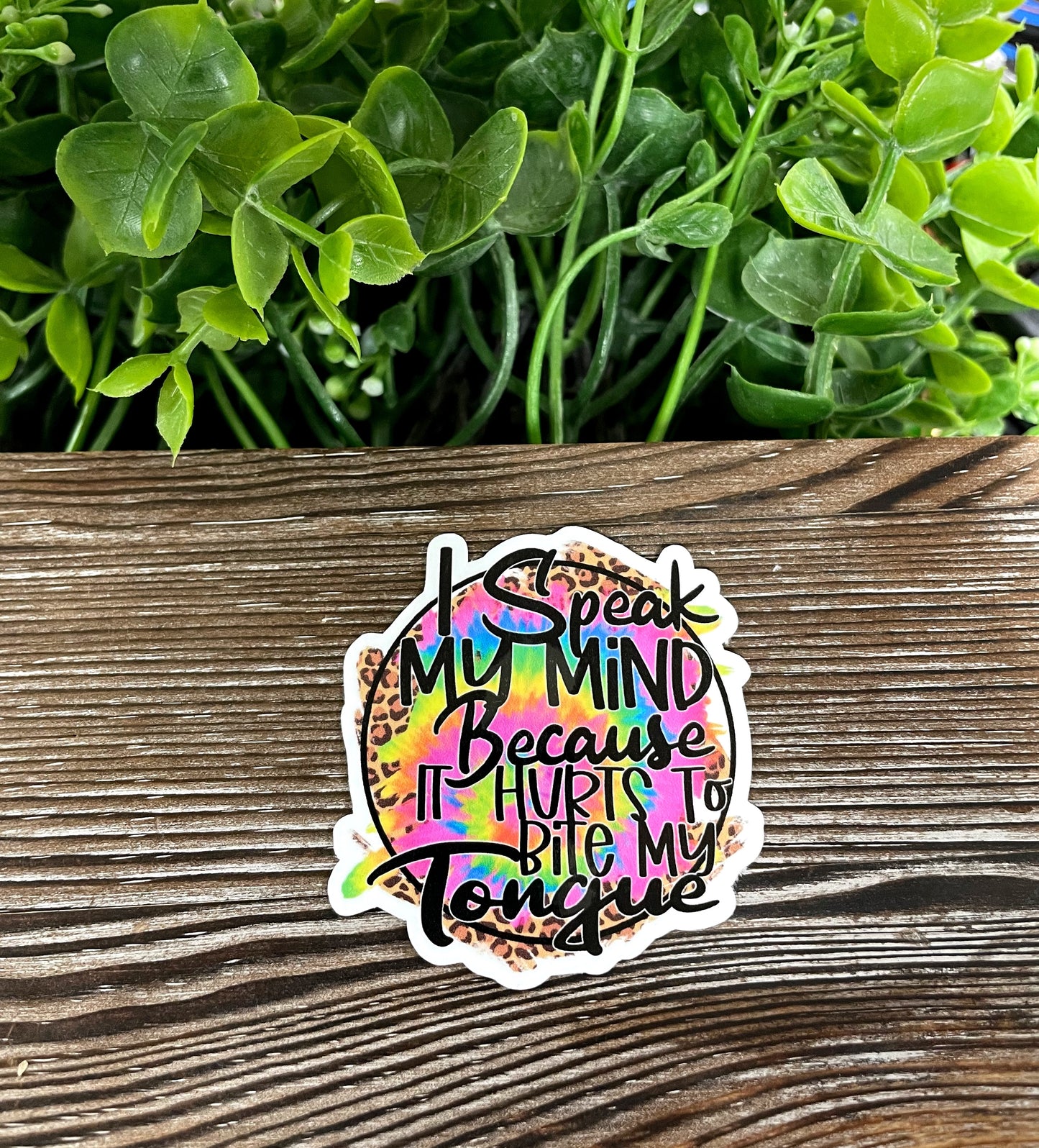 I Speak my Mind Because it Hurts to Bite my Tongue, Die Cut Vinyl Sticker, Boho Fun, Water Resistant, Snarky Sarcasm Witty Quote, Funny Saying |Sticker or Magnet