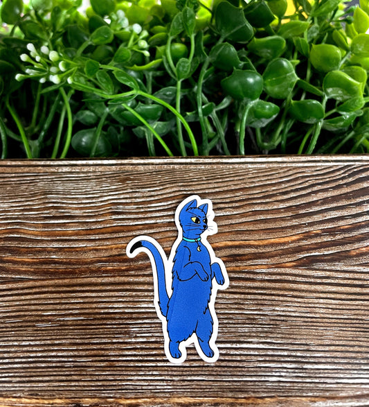 Standing Halloween Cat, Die Cut Vinyl Sticker, Boho Fun, Water Resistant, Costume Spooky Fall |Sticker or Magnet