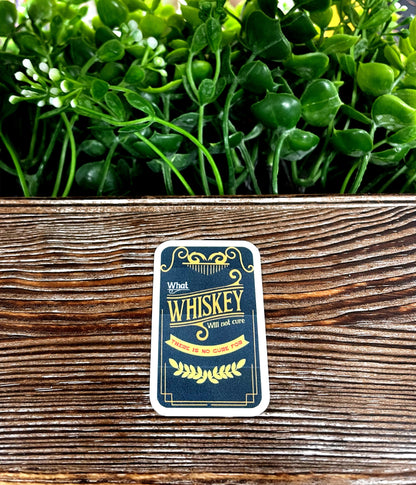 Whiskey Bottle Label, Die Cut Vinyl Sticker, Boho Fun, Water Resistant |Sticker or Magnet