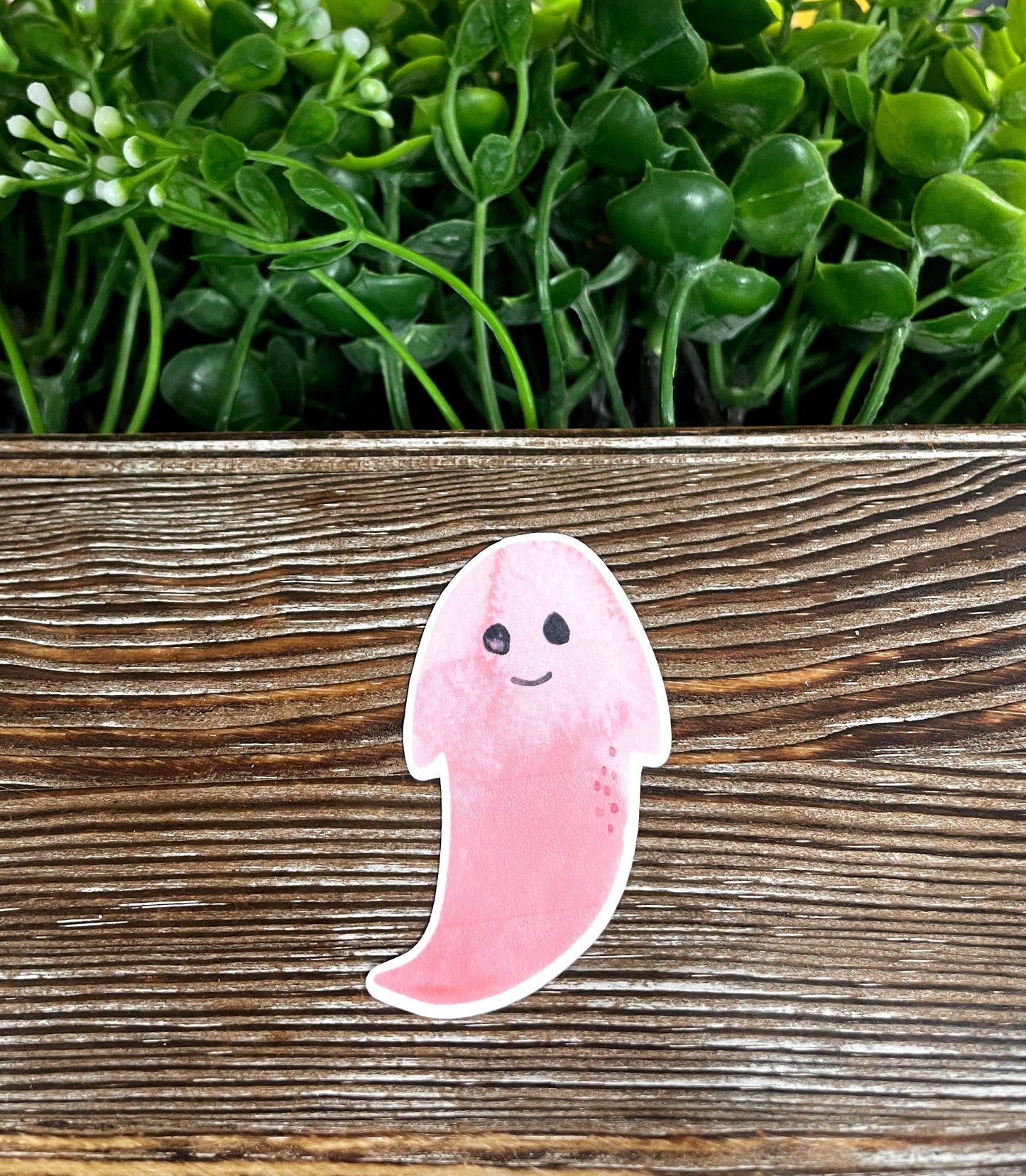 Watercolor Ghost, Die Cut Vinyl Sticker, Boho Fun, Water Resistant, Halloween Pink Pastel |Sticker or Magnet