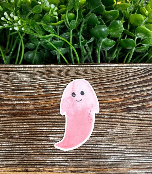Watercolor Ghost, Die Cut Vinyl Sticker, Boho Fun, Water Resistant, Halloween Pink Pastel |Sticker or Magnet