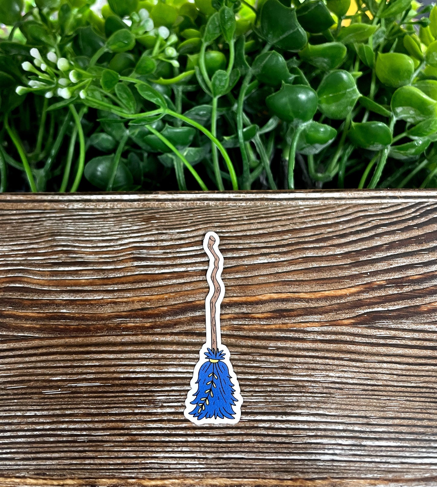 Witch's Broomstick, Die Cut Vinyl Sticker, Boho Fun, Water Resistant, Halloween Spooky Wiccan Magic |Sticker or Magnet