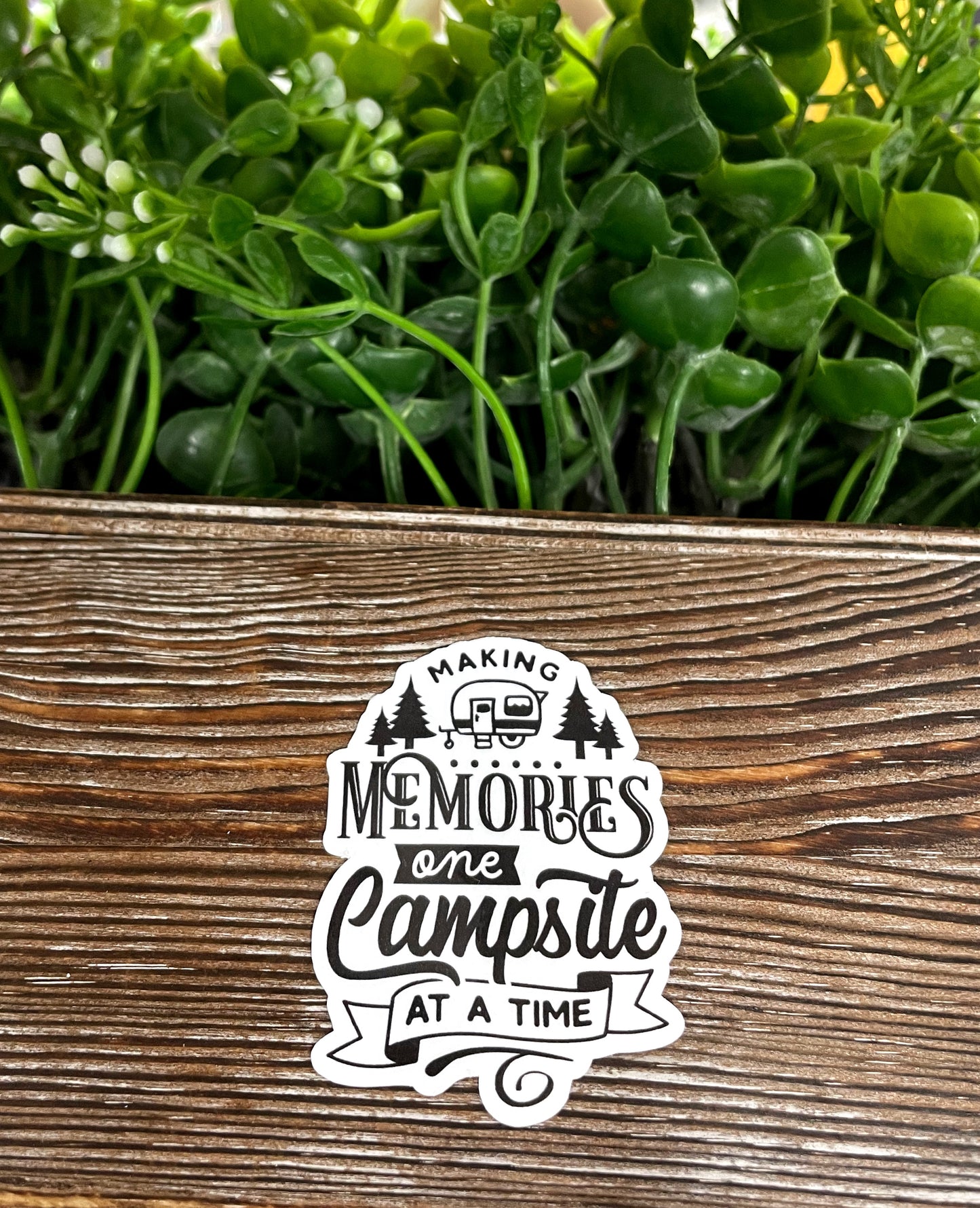 Making Memories One Campsite at a Time, Die Cut Vinyl Sticker, Boho Fun, Water Resistant, Camping Outdoors RV |Sticker or Magnet