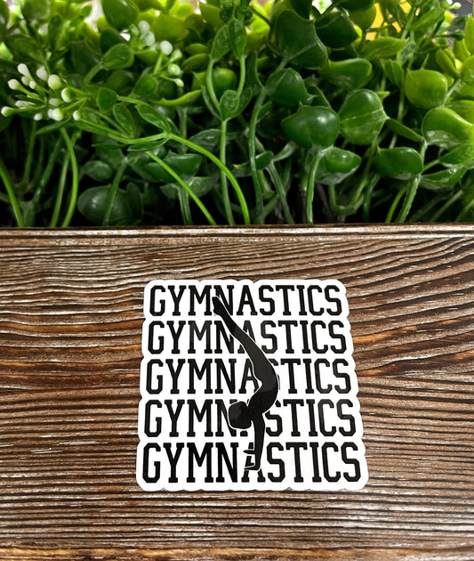 Gymnastics Handstand , Die Cut Vinyl Sticker, Water Resistant, Rhythmic Dancer, Gym Mom, Ribbons |Sticker or Magnet