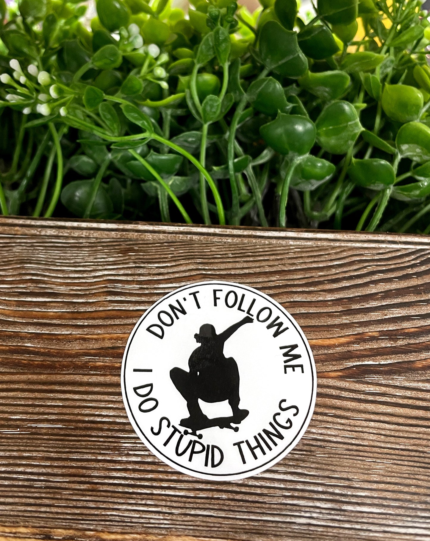 Don't Follow Me I Do Stupid Things, Die Cut Vinyl Sticker, Boho Fun, Water Resistant, Funny Adult Quote |Sticker or Magnet