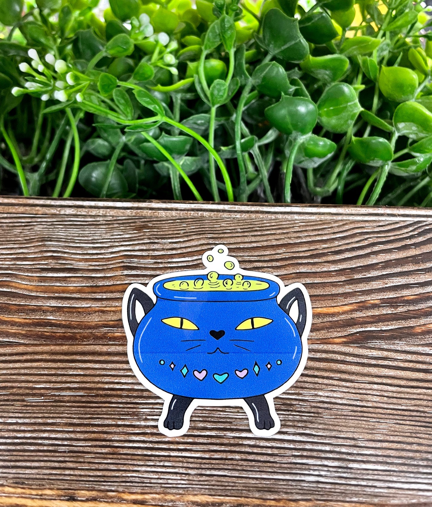 Witch's Cauldron, Die Cut Vinyl Sticker, Boho Fun, Water Resistant, Halloween Spooky Wiccan Magic |Sticker or Magnet