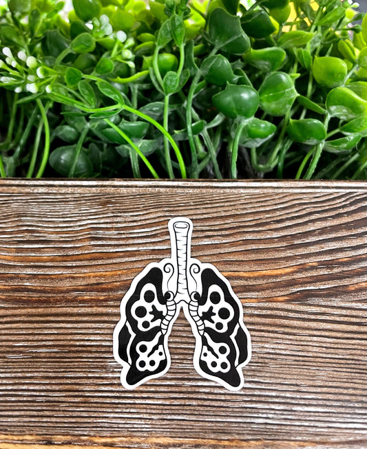 Steampunk Lungs, Die Cut Vinyl Sticker, Water Resistant, Botanical Anatomy, Pulmonology Gift, Asthma |Sticker or Magnet