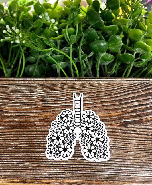 Flower Lungs, Die Cut Vinyl Sticker, Water Resistant, Botanical Anatomy, Pulmonology Gift, Asthma |Sticker or Magnet
