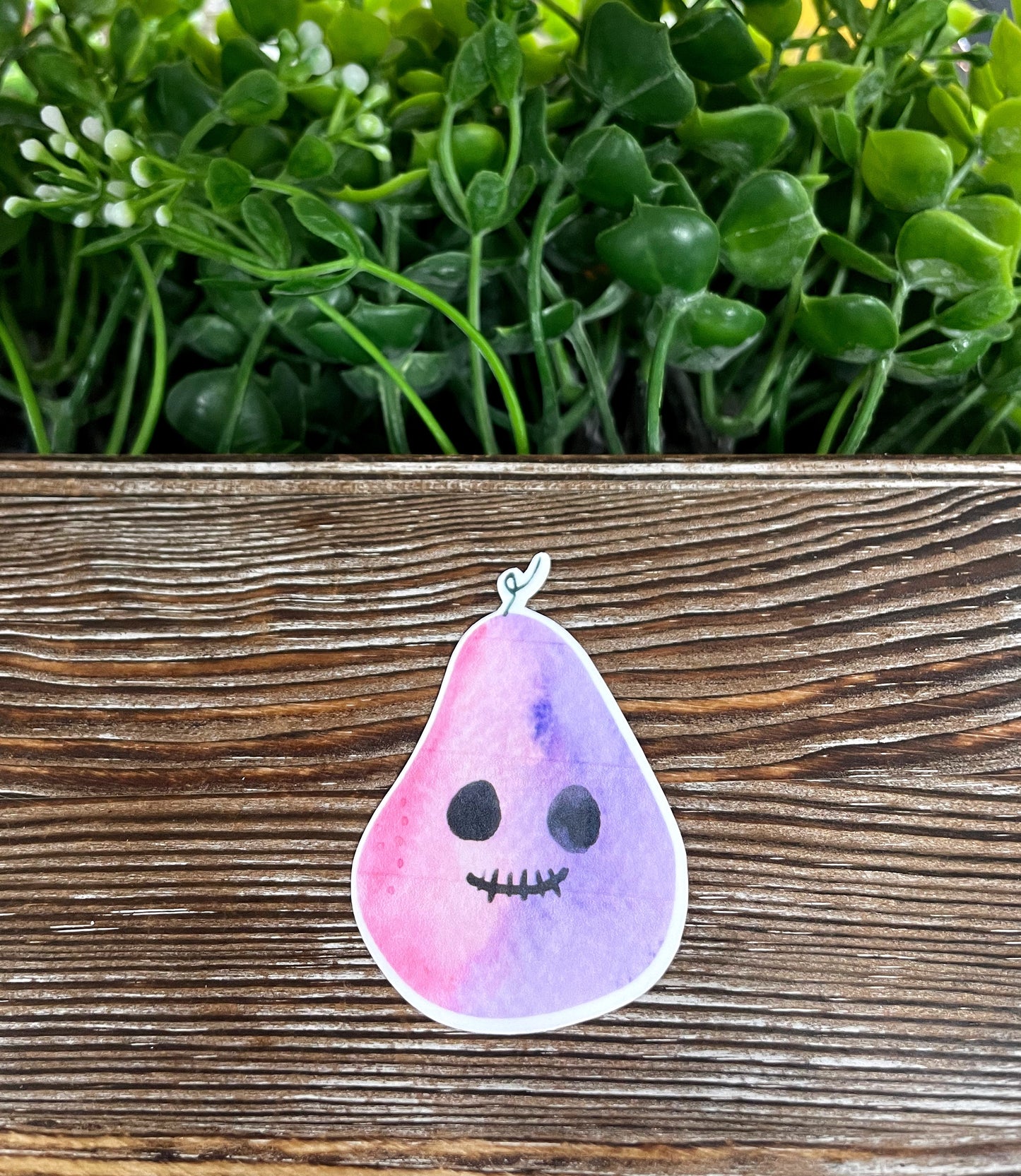 Pastel Purple Pear, Die Cut Vinyl Sticker, Boho Fun, Water Resistant, Halloween Spooky Fall |Sticker or Magnet