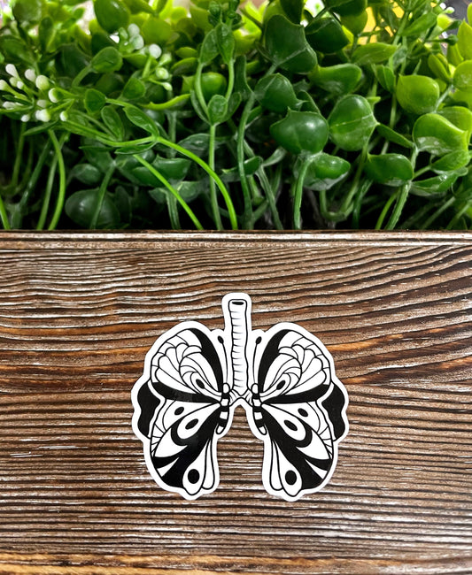 Nature Inspired Lungs, Die Cut Vinyl Sticker, Water Resistant, Botanical Anatomy, Cancer Gift, Medical Student |Sticker or Magnet