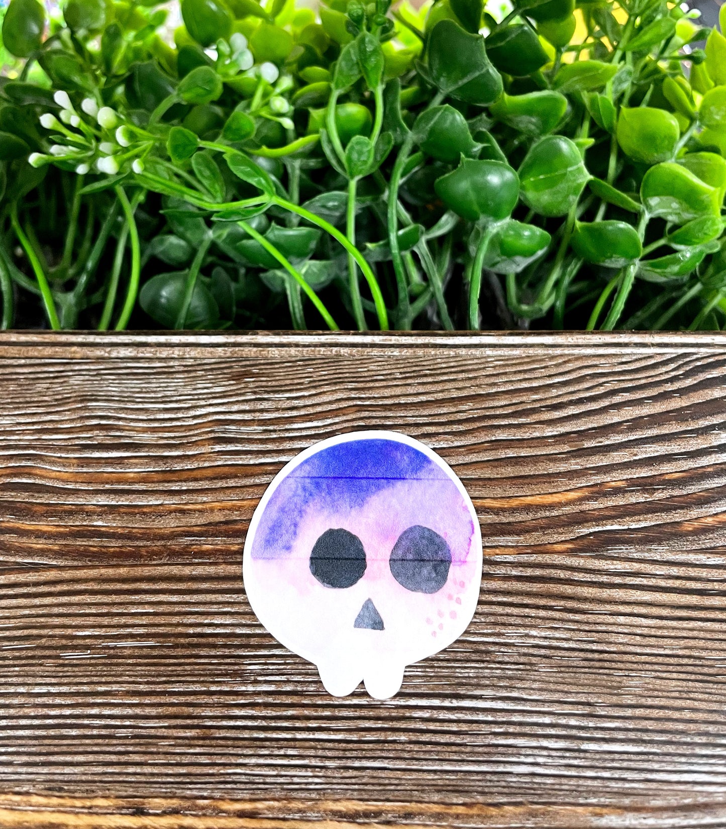 Pastel Blue Skull, Die Cut Vinyl Sticker, Boho Fun, Water Resistant, Halloween Spooky Fall |Sticker or Magnet
