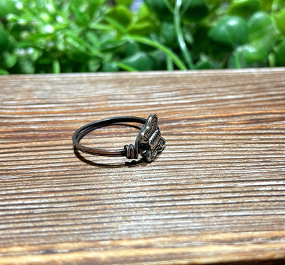 Silver Butterfly Wire Wrapped Ring, Dainty Pretty Wings - Handmade by Marlayna
