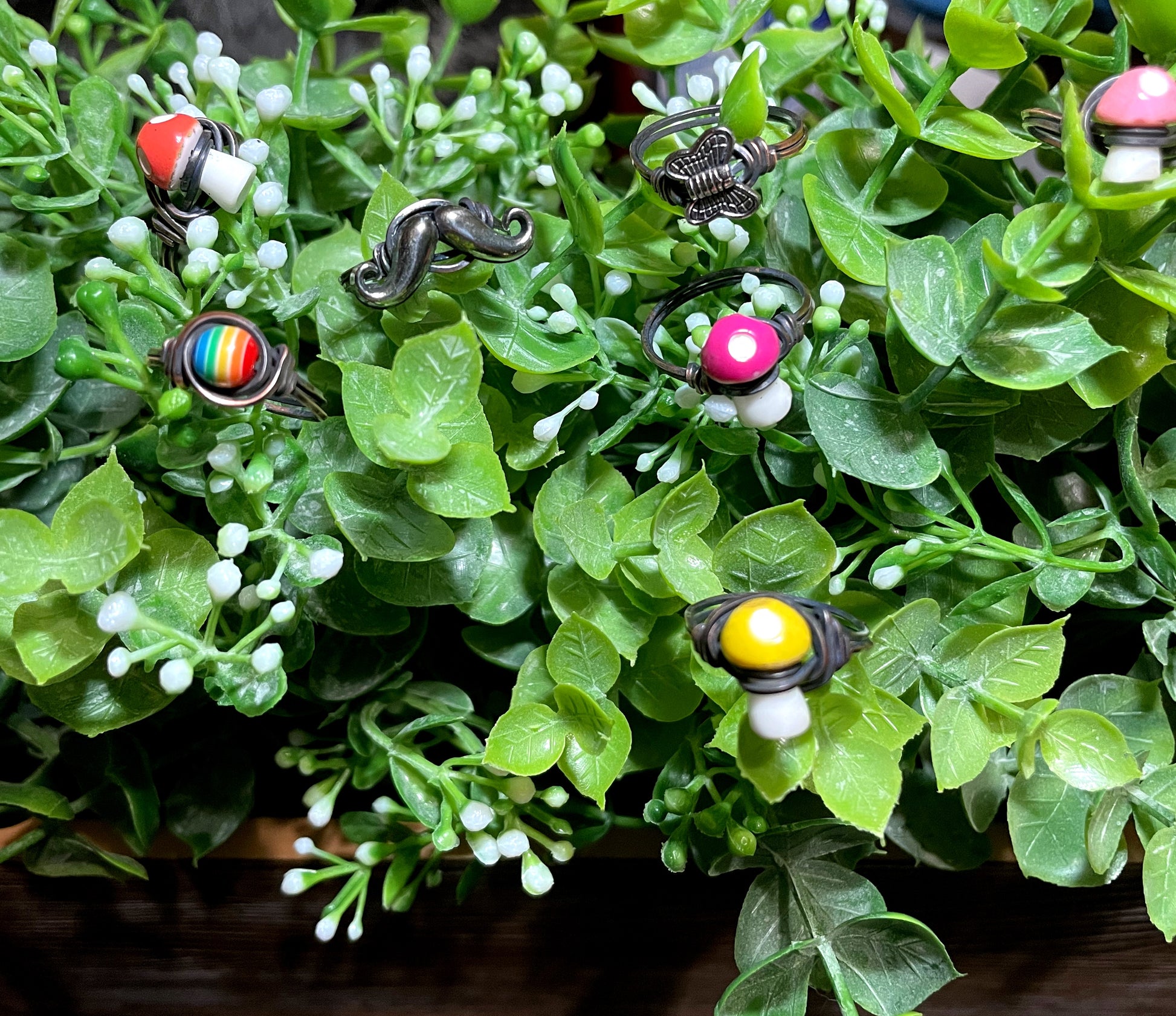 Silver Butterfly Wire Wrapped Ring, Dainty Pretty Wings - Handmade by Marlayna