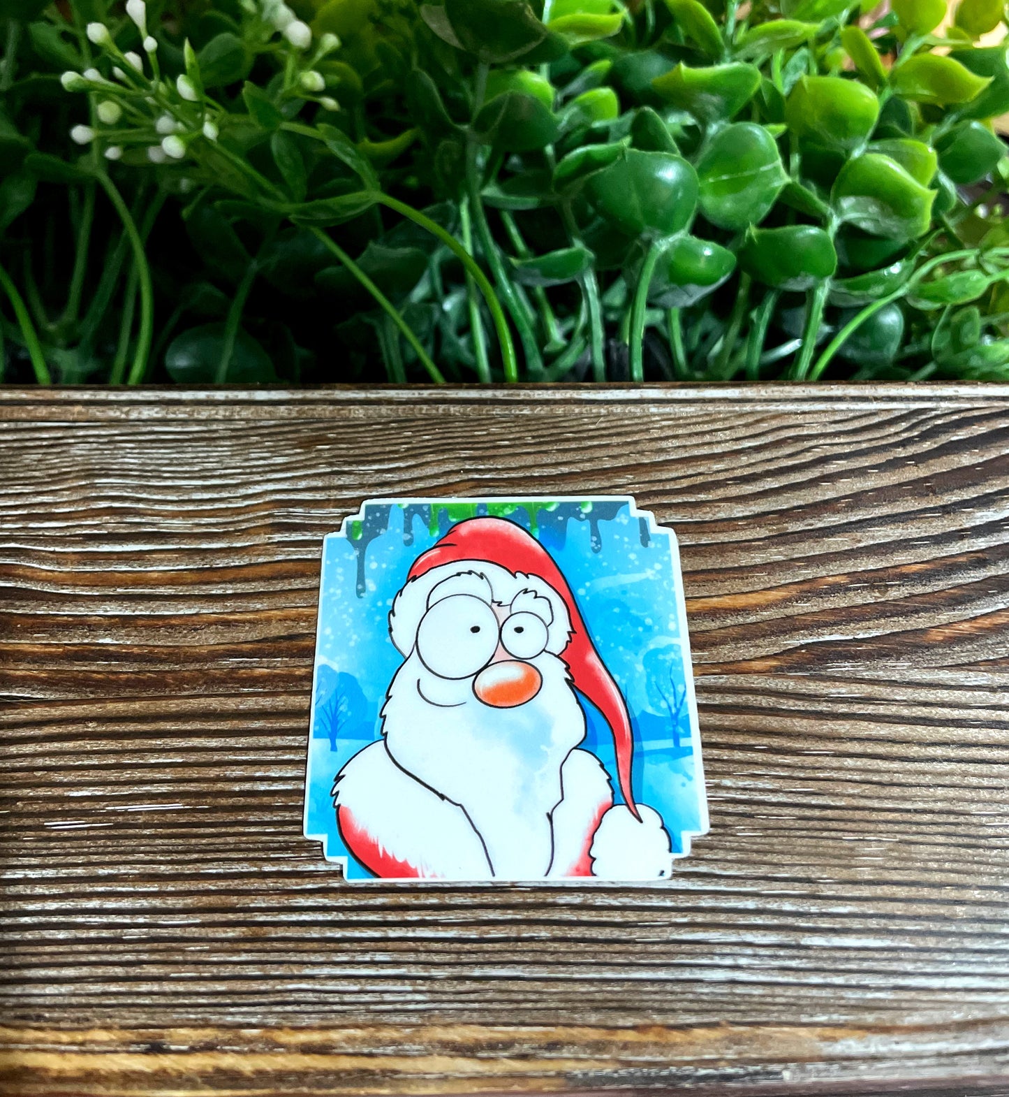 Christmas Santa, Die Cut Vinyl Sticker, Boho Fun, Water Resistant, Winter Season Xmas, Envelope Seal |Sticker or Magnet