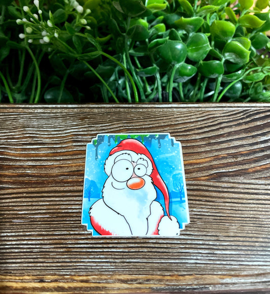 Christmas Santa, Die Cut Vinyl Sticker, Boho Fun, Water Resistant, Winter Season Xmas, Envelope Seal |Sticker or Magnet