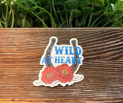 Wild at Heart Vinyl Sticker or Magnet |Refrigerator Fridge Car |Western Vibes Boho |Lucky Horseshoe |Sticker or Magnet