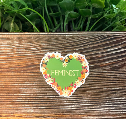 Feminist Heart Sticker |Sticker or Magnet