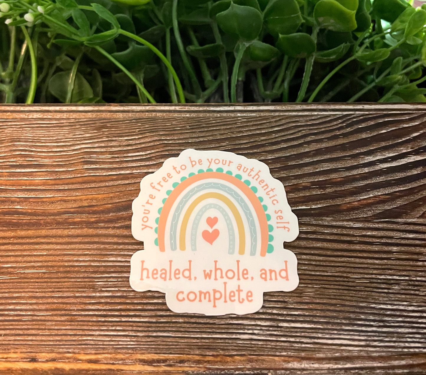 Free to be Your Authentic Self, Vinyl Sticker, Water Resistant, Motivational Empower, Boho Rainbow, Love Yourself |Sticker or Magnet