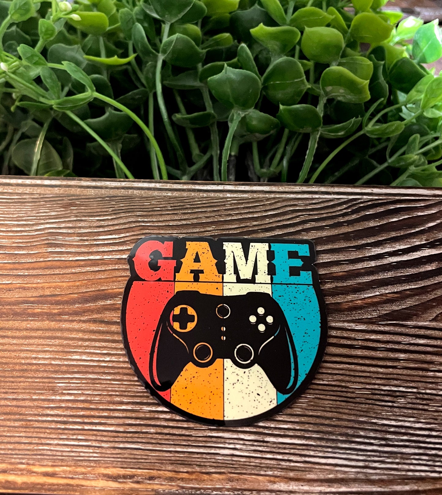 Vintage Game Sticker, Water Resistant, Gamer Gift, Laptop Decal, Retro Colors, Game Controller |Sticker or Magnet