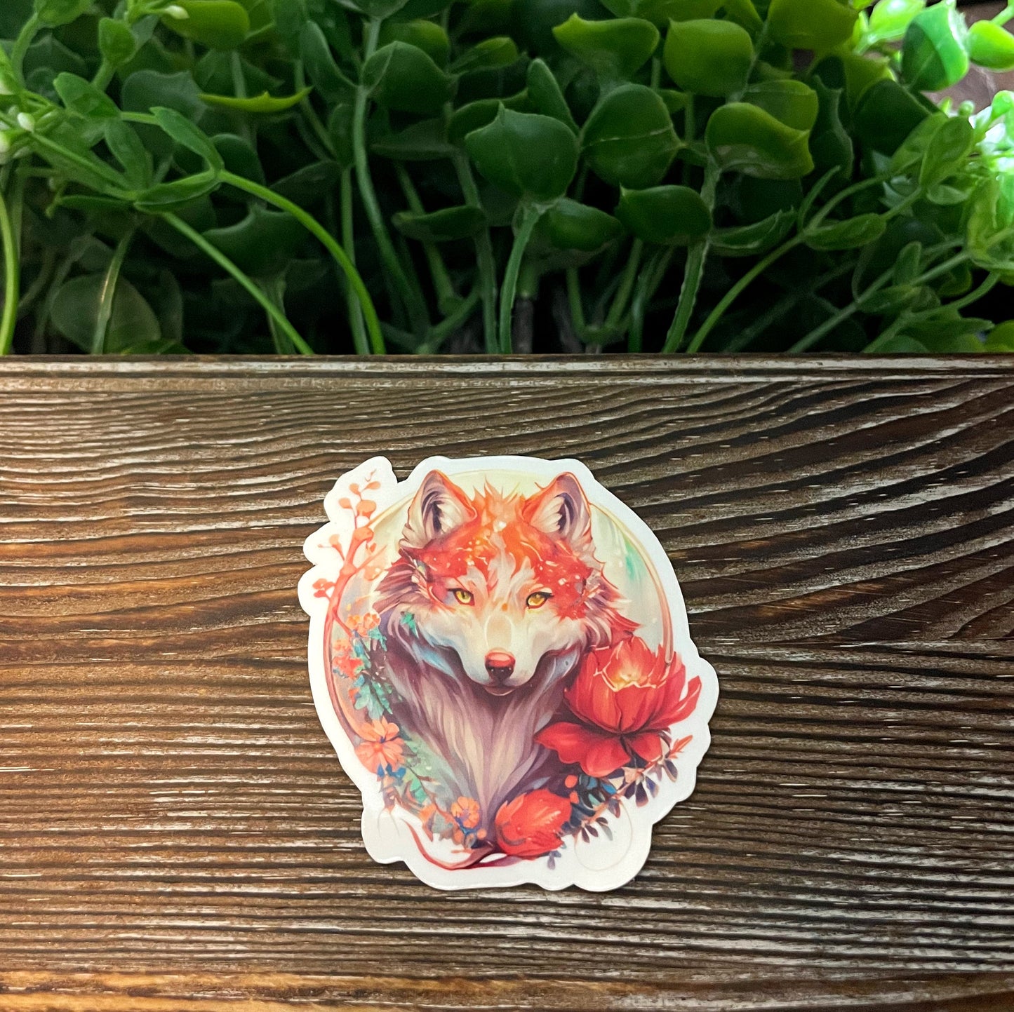 Red Wolf Lightweight Vinyl Sticker or Magnet |Refrigerator Fridge Car |Love Animals |Wildlife Forest |Fairytale |Sticker or Magnet