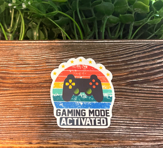 Gaming Mode Activated |Vinyl Sticker or Magnet |Refrigerator Fridge Car |Gamer Gift |Laptop Decal |Retro Vintage Colors |Game Controller |Sticker or Magnet