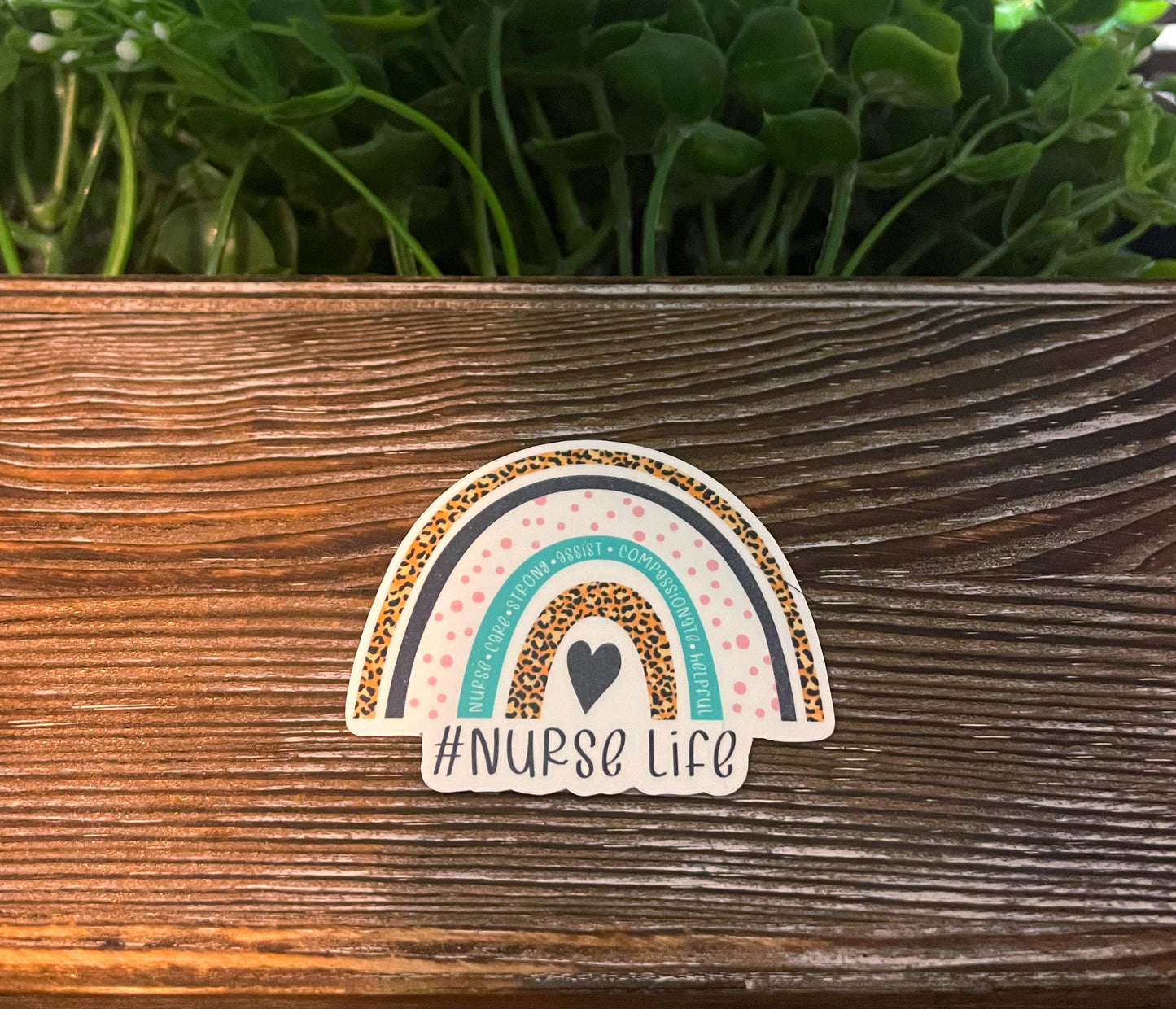 Nurse Life Sticker, Boho Rainbow, Die Cut Vinyl Sticker, Water Resistant, Nursing Student, Staff Gift, Medical Appreciation, Love Heal Inspire |Sticker or Magnet