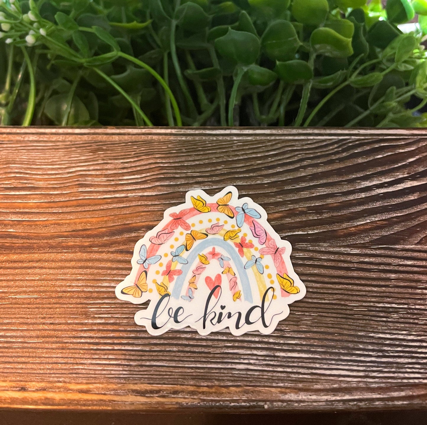 Be Kind Butterfly Rainbow |Lightweight Vinyl Sticker or Magnet |Refrigerator Fridge Car |Empowerment |Inspire Motivate |Self Esteem |Self Love |Sticker or Magnet