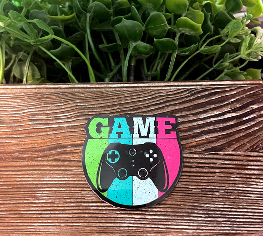 Vintage Game Vinyl Sticker or Magnet |Refrigerator Fridge Car |Gamer Gift |Laptop Decal |Retro Colors |Game Controller |Sticker or Magnet
