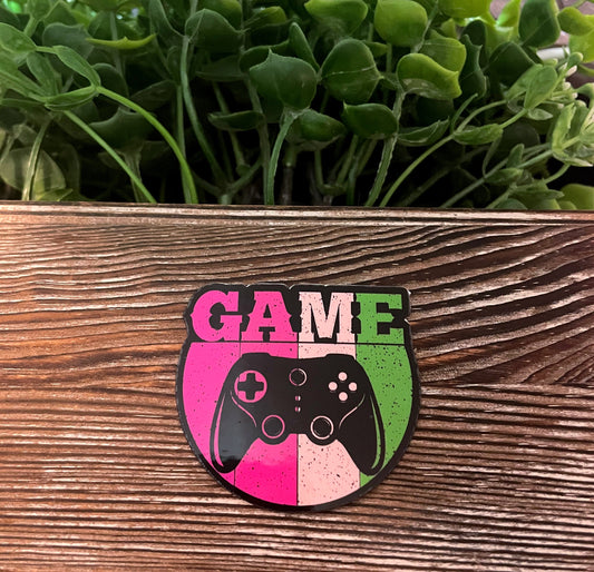 Pink Vintage Game Vinyl Sticker or Magnet |Refrigerator Fridge Car |Gamer Gift |Laptop Decal |Retro Colors |Game Controller |Sticker or Magnet