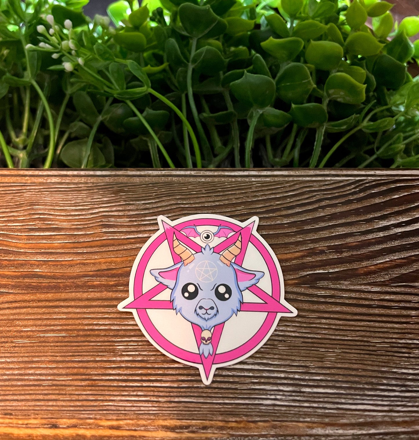 Cute Pink Goat Kawaii |Lightweight Vinyl Sticker or Magnet |Refrigerator Fridge Car |Farm Life |Love Animals |Barn Yard Mini |Sticker or Magnet