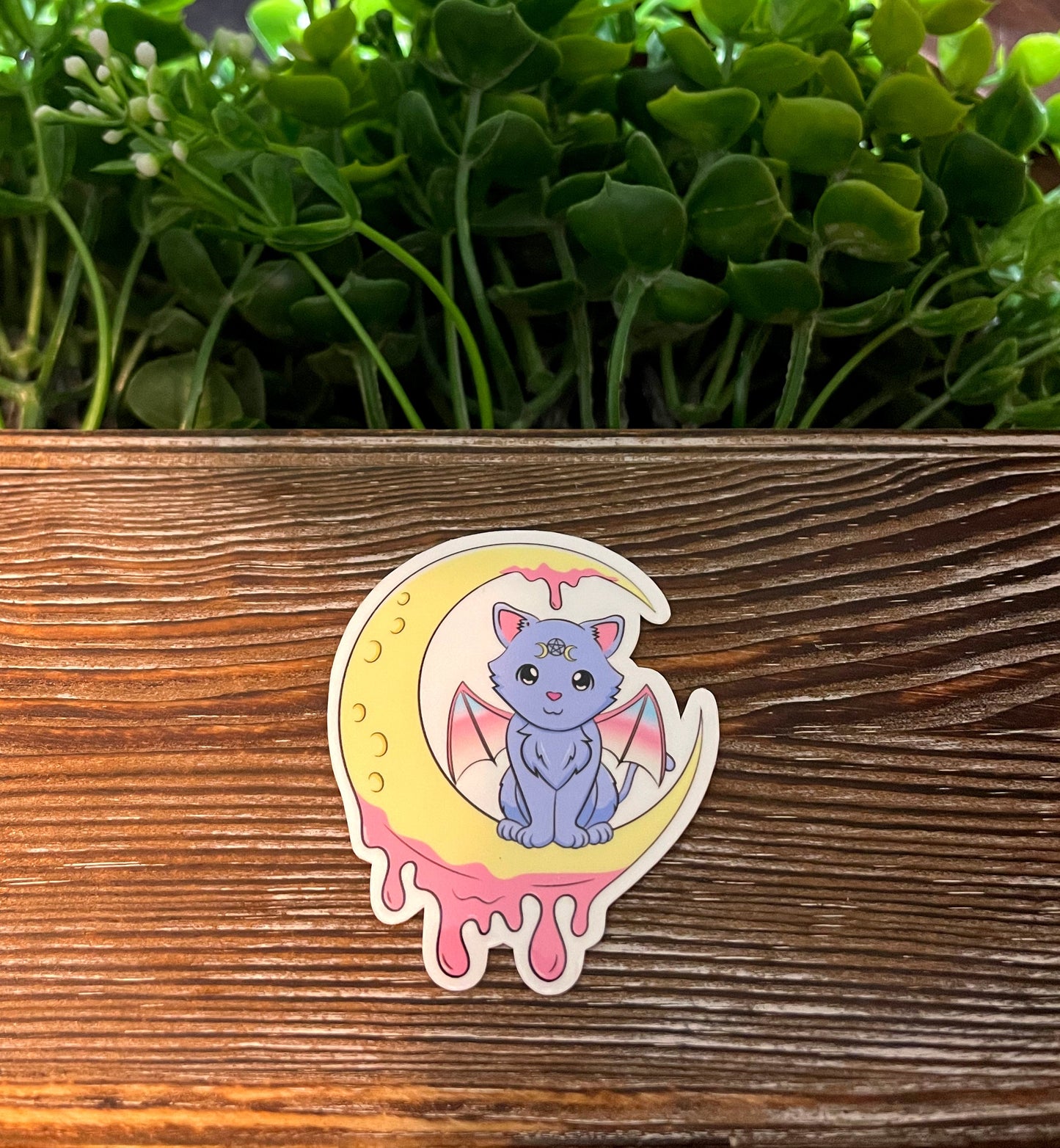 Kawaii Bat Sticker | Cute Creepy Pastel Goth |Vinyl Sticker or Magnet |Boho Fun |Refrigerator Fridge Car |Fantasy Mythical Creature |Gift for Girl |Pastel Colors |Sticker or Magnet