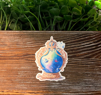 Spell Jar Lantern, Die Cut Vinyl Sticker, Boho Fun, Water Resistant, Fantasy Mythical Item, Witch Wizard |Sticker or Magnet