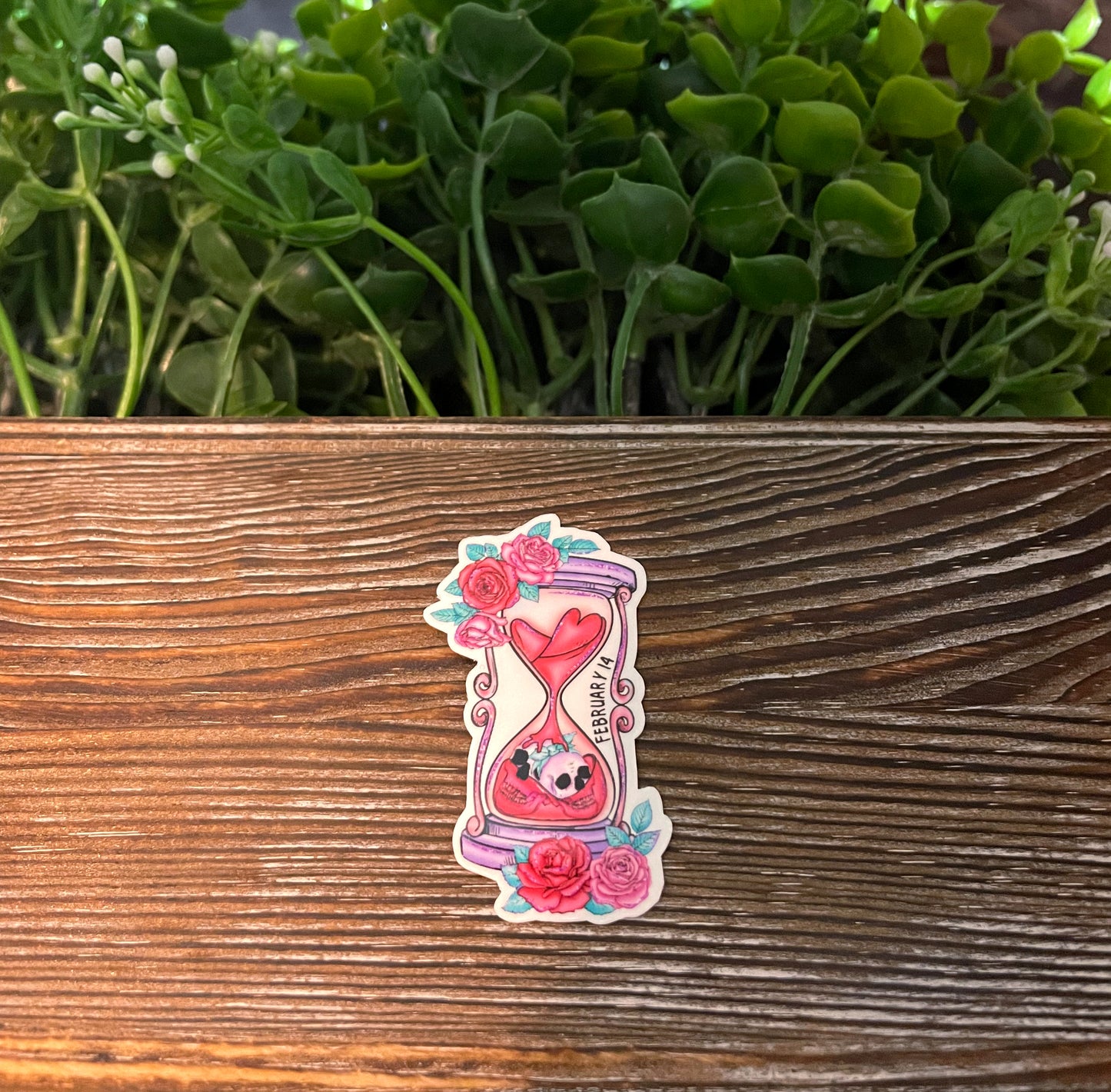 February 14th Hourglass, Vinyl Sticker, Water Resistant, Valentines Day, Funny Quote, Dark Humor |Sticker or Magnet