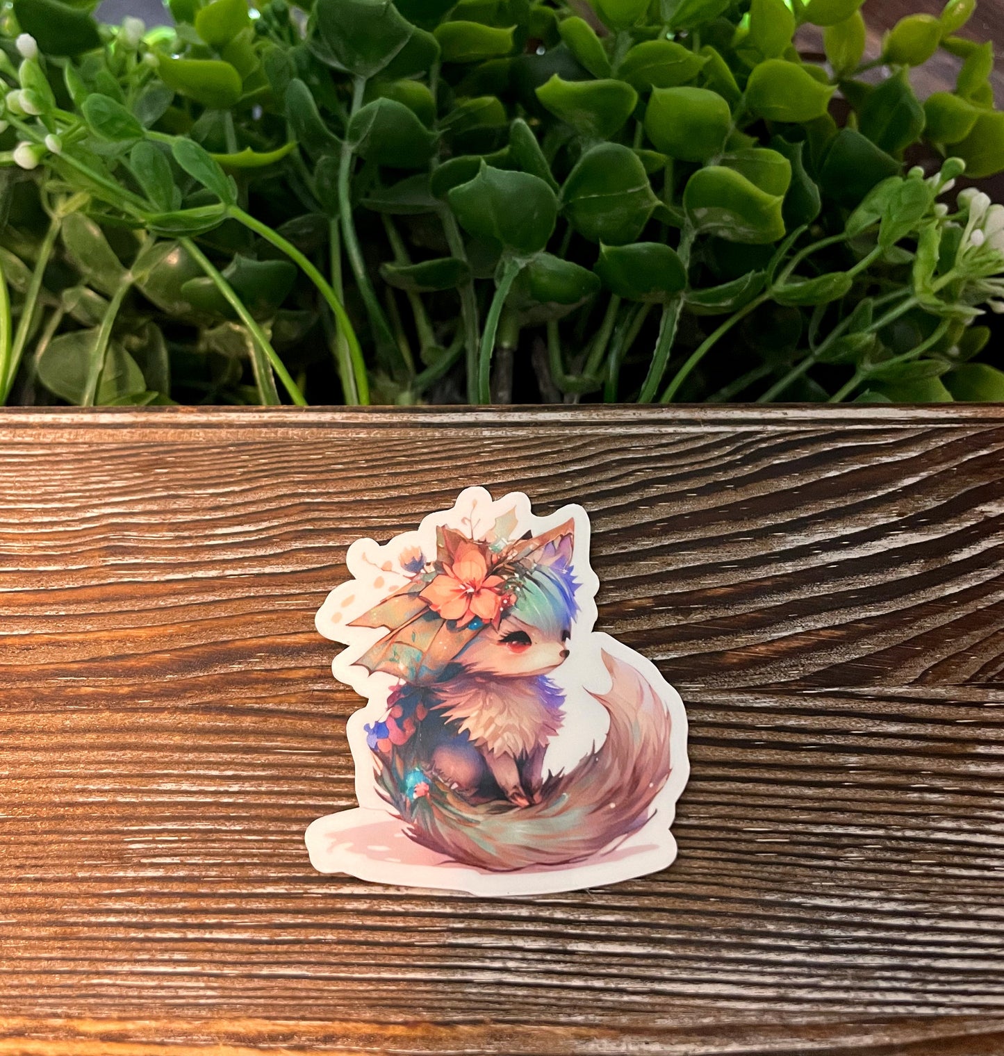 Anime Baby Fox  |Lightweight Vinyl Sticker or Magnet |Refrigerator Fridge Car |Love Animals |Wildlife Forest |Fairytale Music |Sticker or Magnet