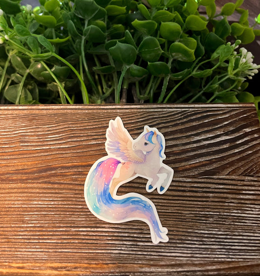 Baby Unicorn |Lightweight Vinyl Sticker or Magnet |Boho Fun |Refrigerator Fridge Car |Fantasy Mythical Creature |Gift for Girl |Purple and Gold |Sticker or Magnet