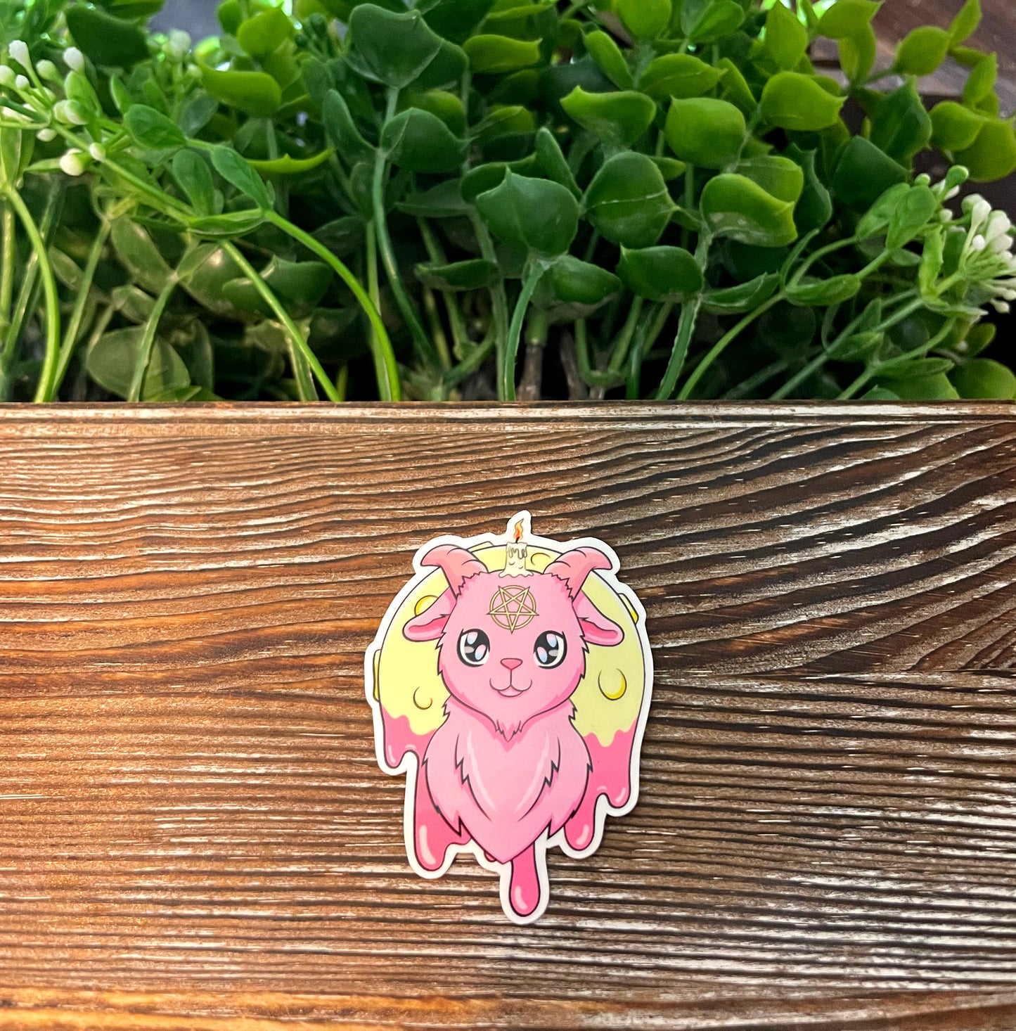 Cute Pink Goat Kawaii, Die Cut Vinyl Sticker, Water Resistant, Farm Life, Love Animals, Barn Yard Mini |Sticker or Magnet