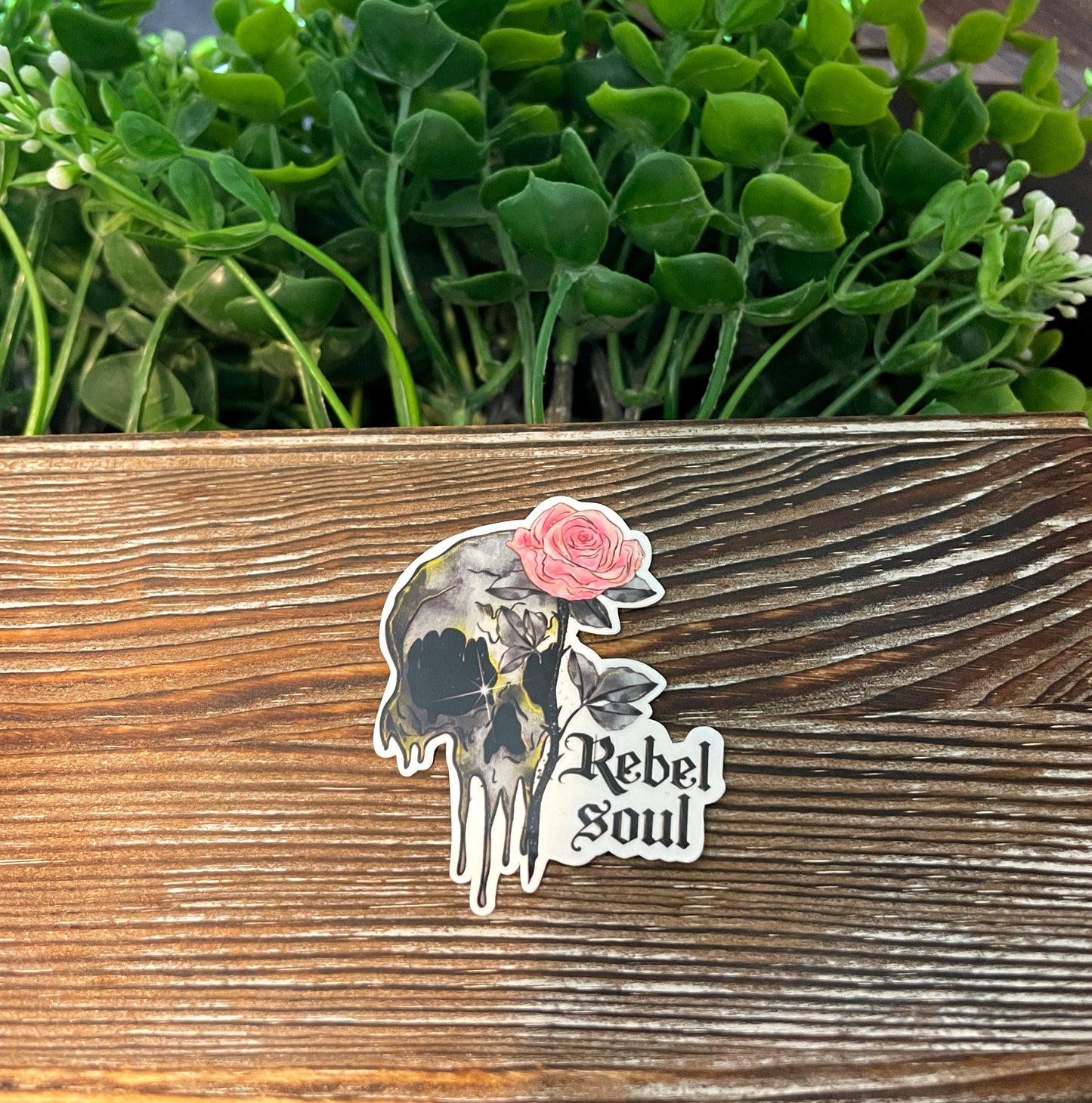 Rebel Soul Skull |Lightweight Vinyl Sticker or Magnet |Boho Fun |Refrigerator Fridge Car |Fantasy Mythical Item |Witch Emo Goth |Sticker or Magnet