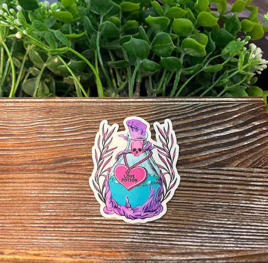 Love Potion Spell |Lightweight Vinyl Sticker or Magnet |Boho Fun |Refrigerator Fridge Car |Fantasy Mythical Item |Witch Wizard |Sticker or Magnet