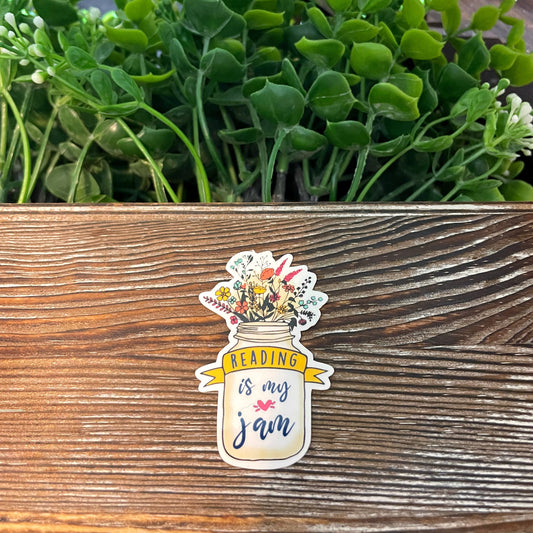 Reading Is My Jam |Vinyl Sticker or Magnet |Refrigerator Fridge Car |Learn Knowledge |Love to Read Books |Home Library |E-Reader |Sticker or Magnet