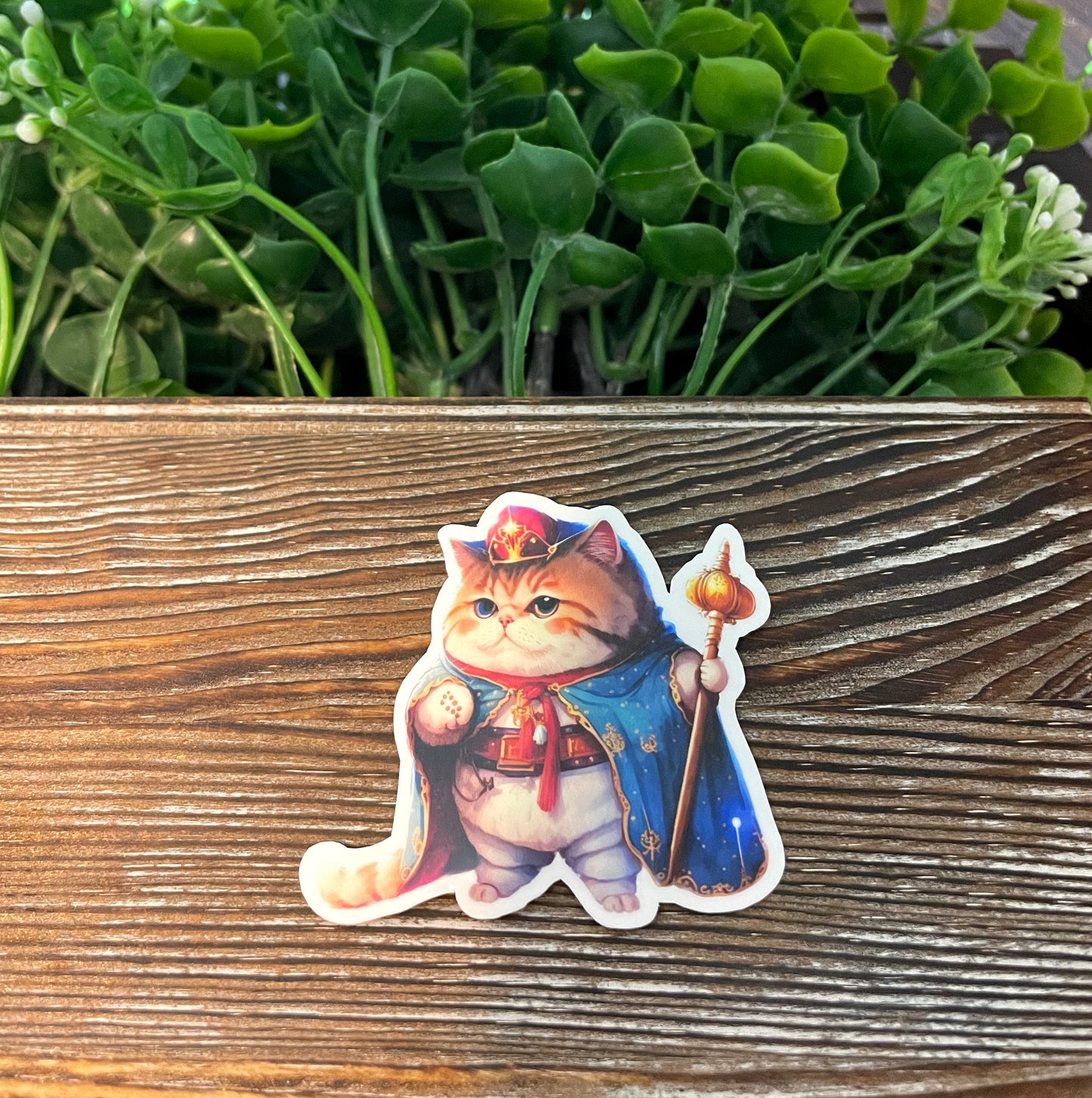 Royal Cat, Die Cut Vinyl Sticker, Water Resistant, Love Animals, Fantasy Majestic, Fairytale Feline |Sticker or Magnet